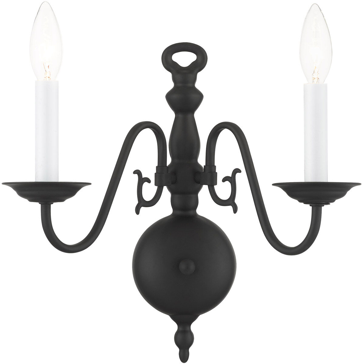 Williamsburg 2 Light 13 inch Black Sconce Wall Light