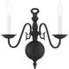 Williamsburg 2 Light 13 inch Black Sconce Wall Light