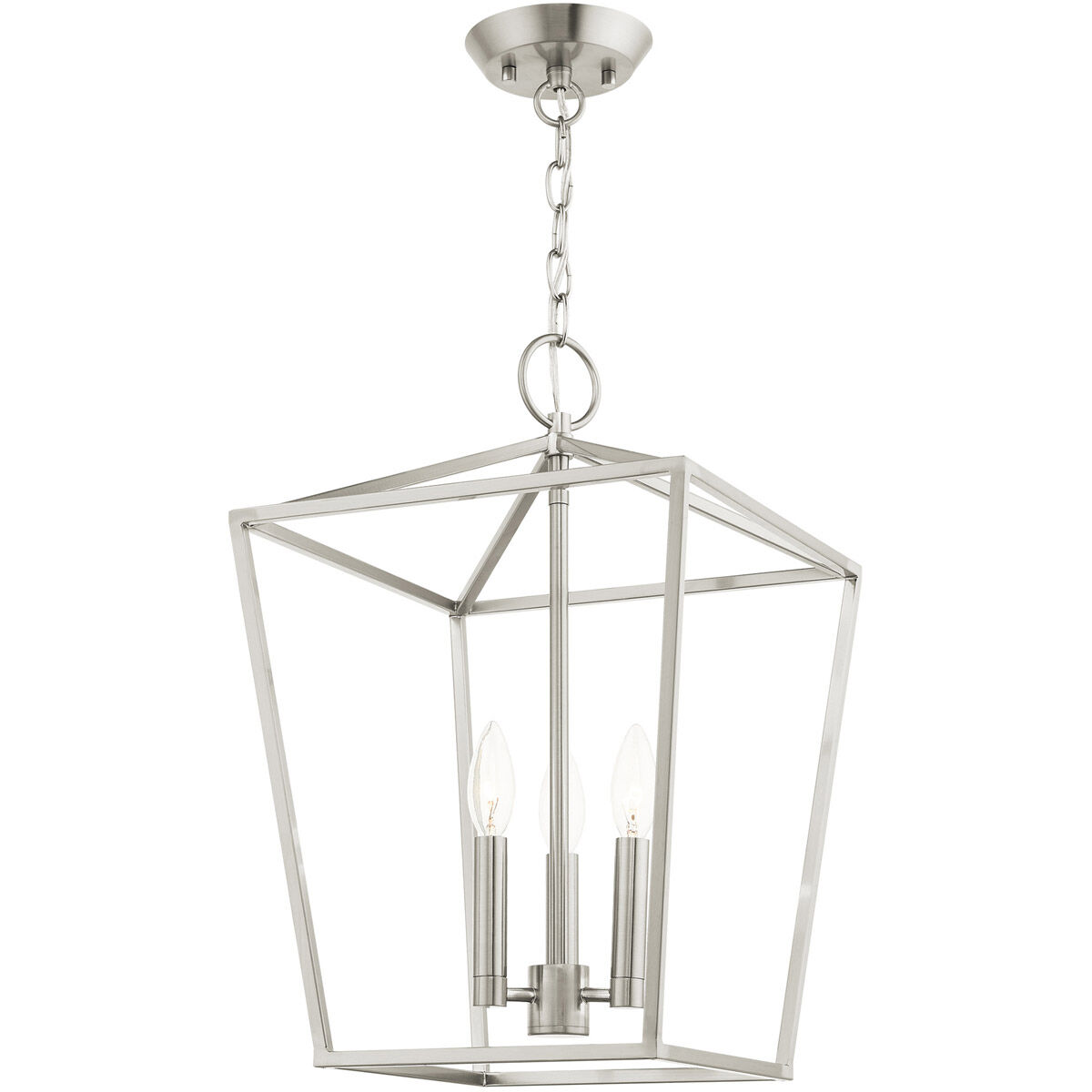 Devone 3 Light 13 inch Brushed Nickel Convertible Semi Flush/Lantern Ceiling Light
