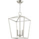 Devone 3 Light 13 inch Brushed Nickel Convertible Semi Flush/Lantern Ceiling Light