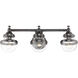 Oldwick 3 Light 24 inch Polished Black Chrome Vanity Sconce Wall Light