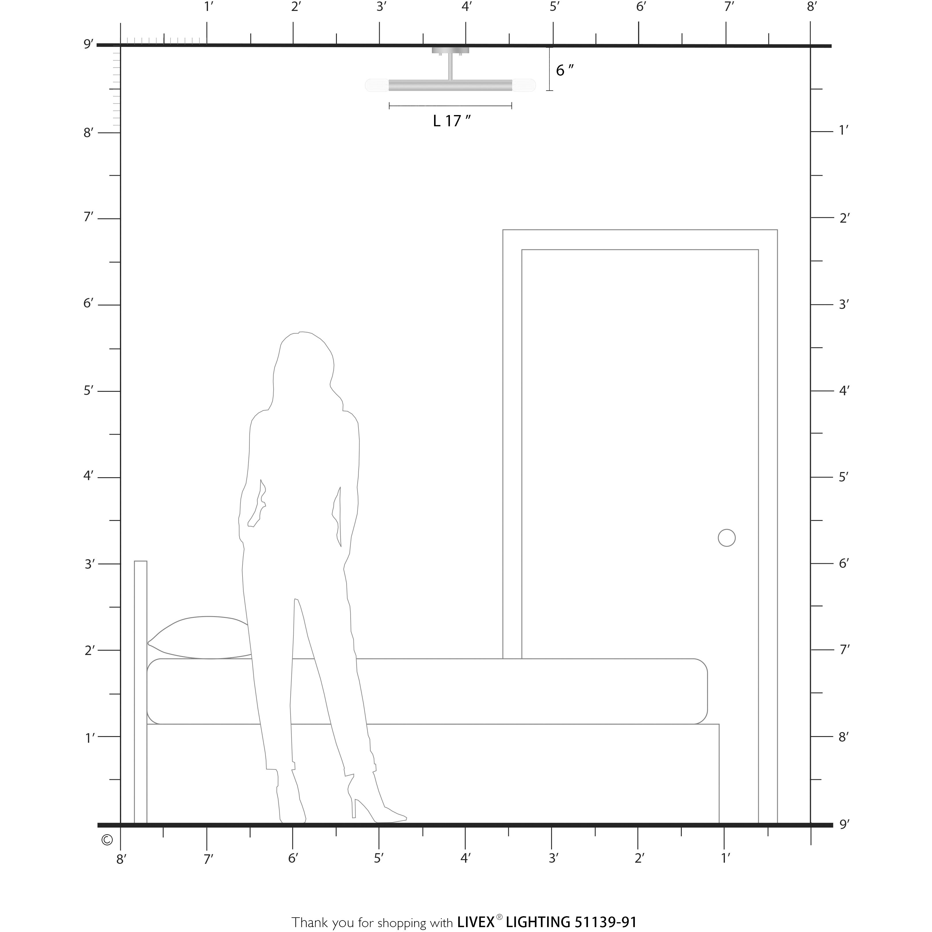 Copenhagen 2 Light 5.13 inch Brushed Nickel Semi-Flush Ceiling Light