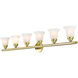 Rivera 6 Light 48 inch Polished Brass Vanity Sconce Wall Light