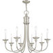 Cranford 8 Light 30 inch Brushed Nickel Chandelier Ceiling Light
