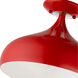 Amador 1 Light 12 inch Shiny Red with Polished Chrome Accents Semi-Flush Mount Ceiling Light