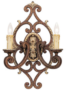 Seville 2 Light 14 inch Palacial Bronze with Gilded Accents Wall Sconce Wall Light