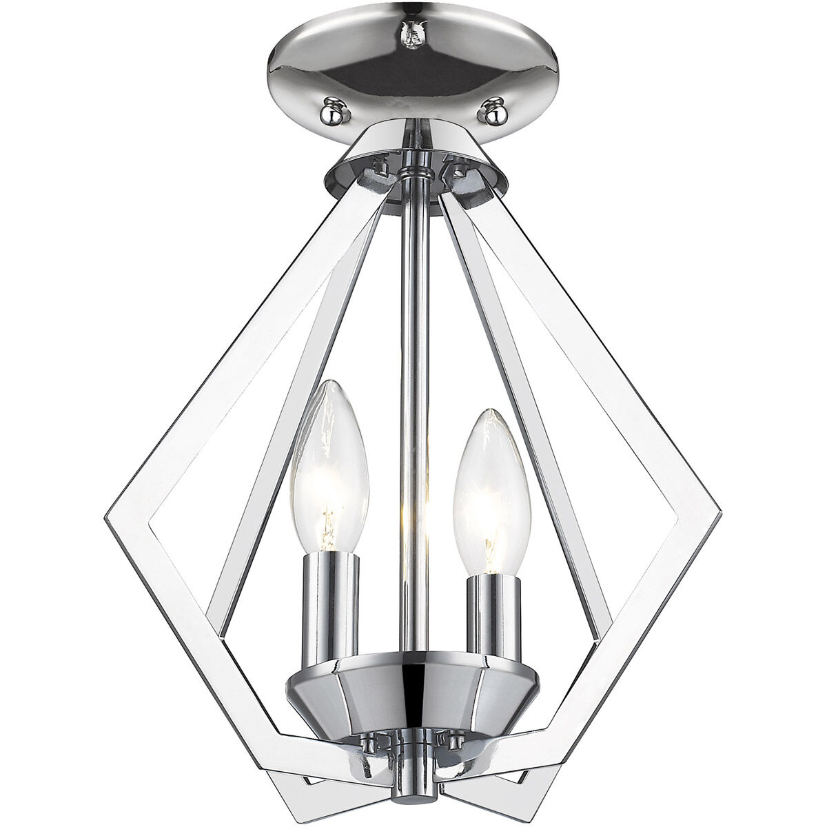 Prism 2 Light 11 inch Polished Chrome Convertible Mini Chandelier/Ceiling Mount Ceiling Light