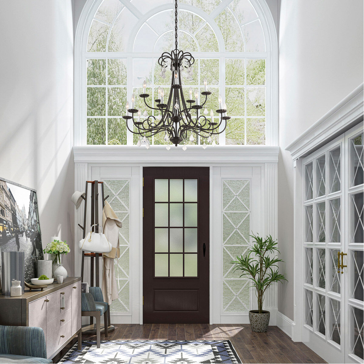 Daphne 15 Light 36 inch English Bronze Foyer Chandelier Ceiling Light