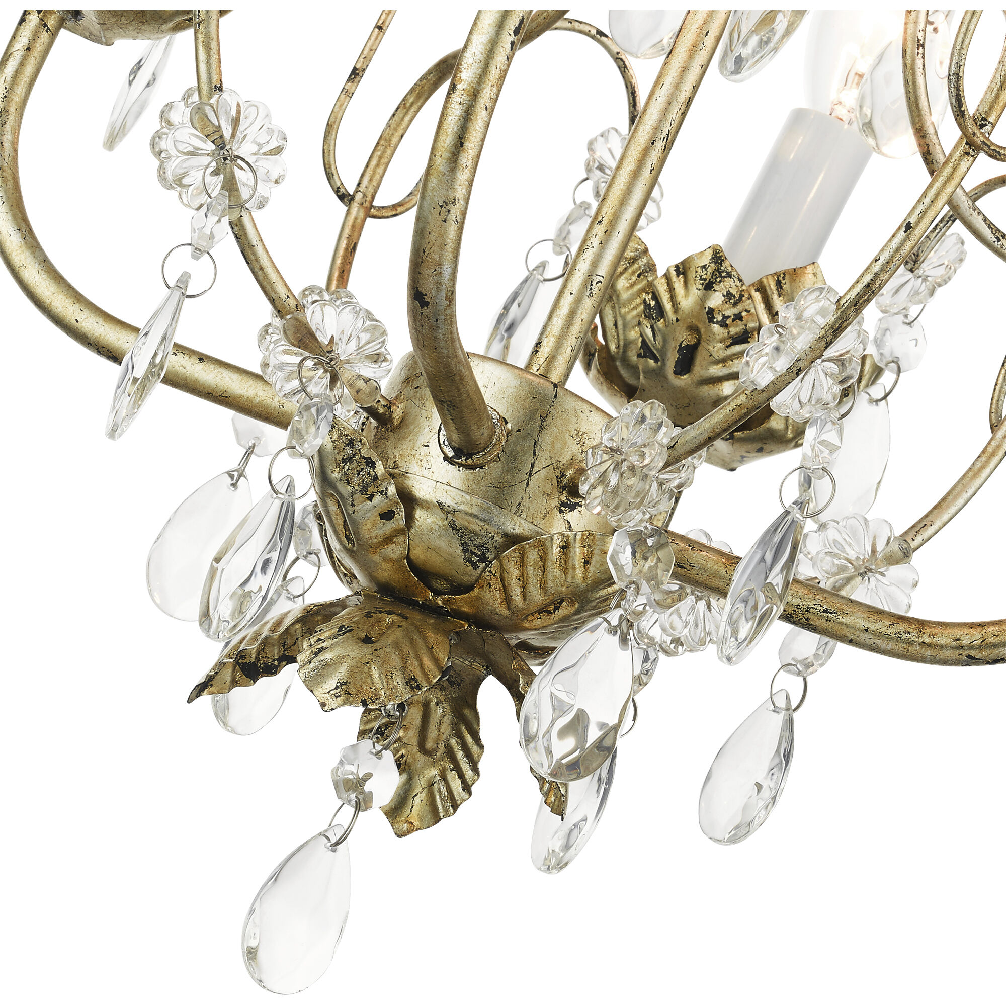 Acanthus 4 Light 14 inch Winter Gold Chandelier Ceiling Light