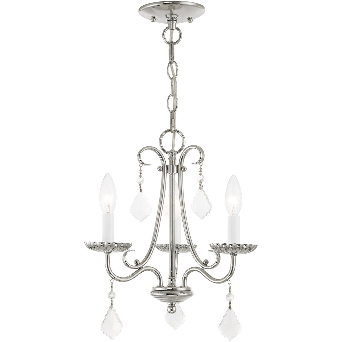 Daphne 3 Light 14 inch Polished Chrome Mini Chandelier Ceiling Light