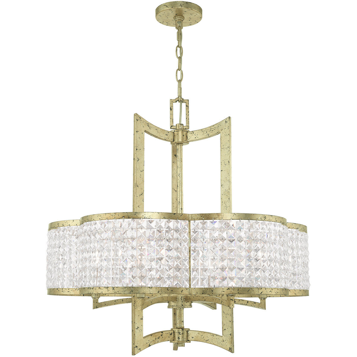 Grammercy 6 Light 26 inch Hand Applied Winter Gold Chandelier Ceiling Light