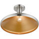 Geneva 1 Light 15 inch Brushed Nickel Semi-Flush Mount Ceiling Light