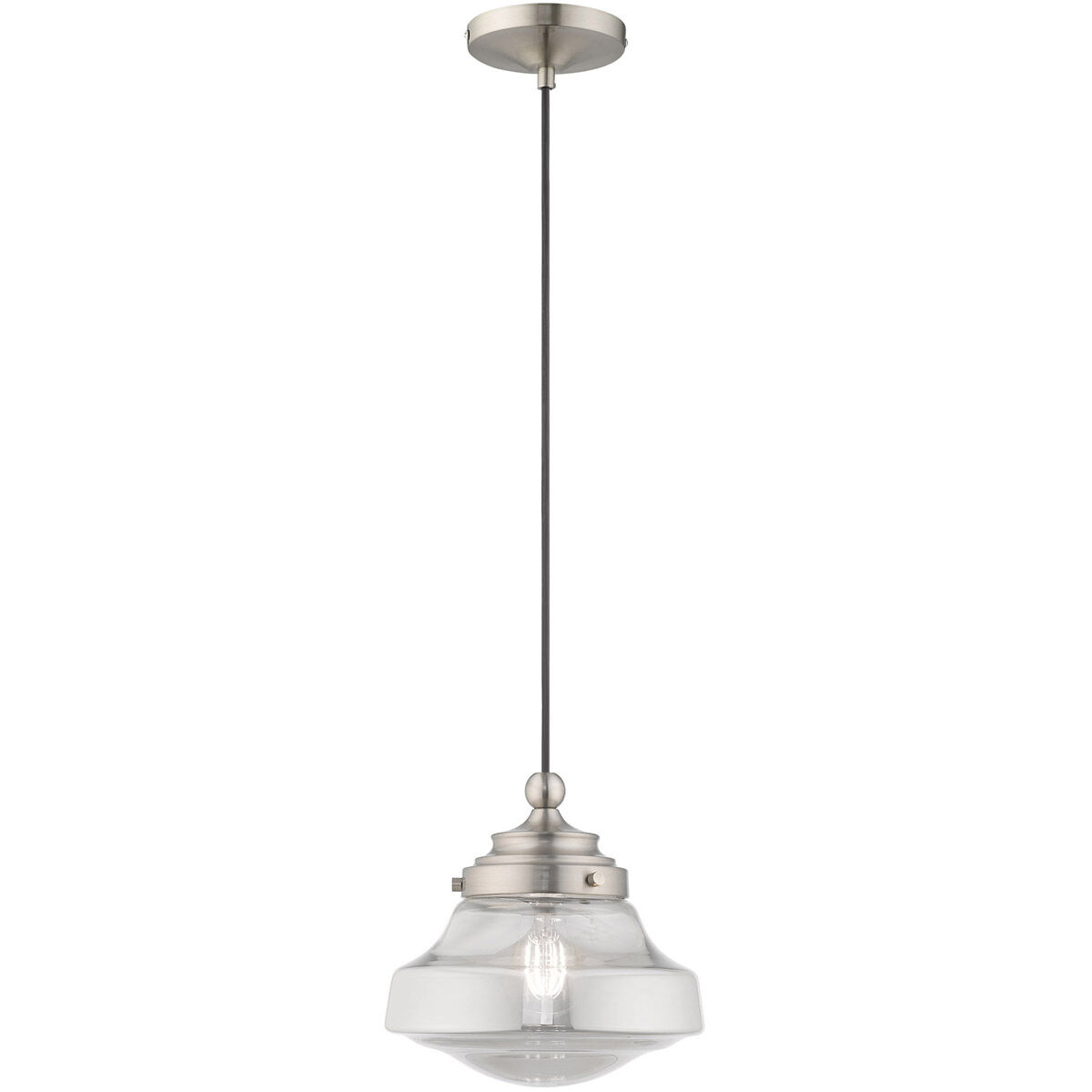 Art Glass 1 Light 9 inch Brushed Nickel Mini Pendant Ceiling Light