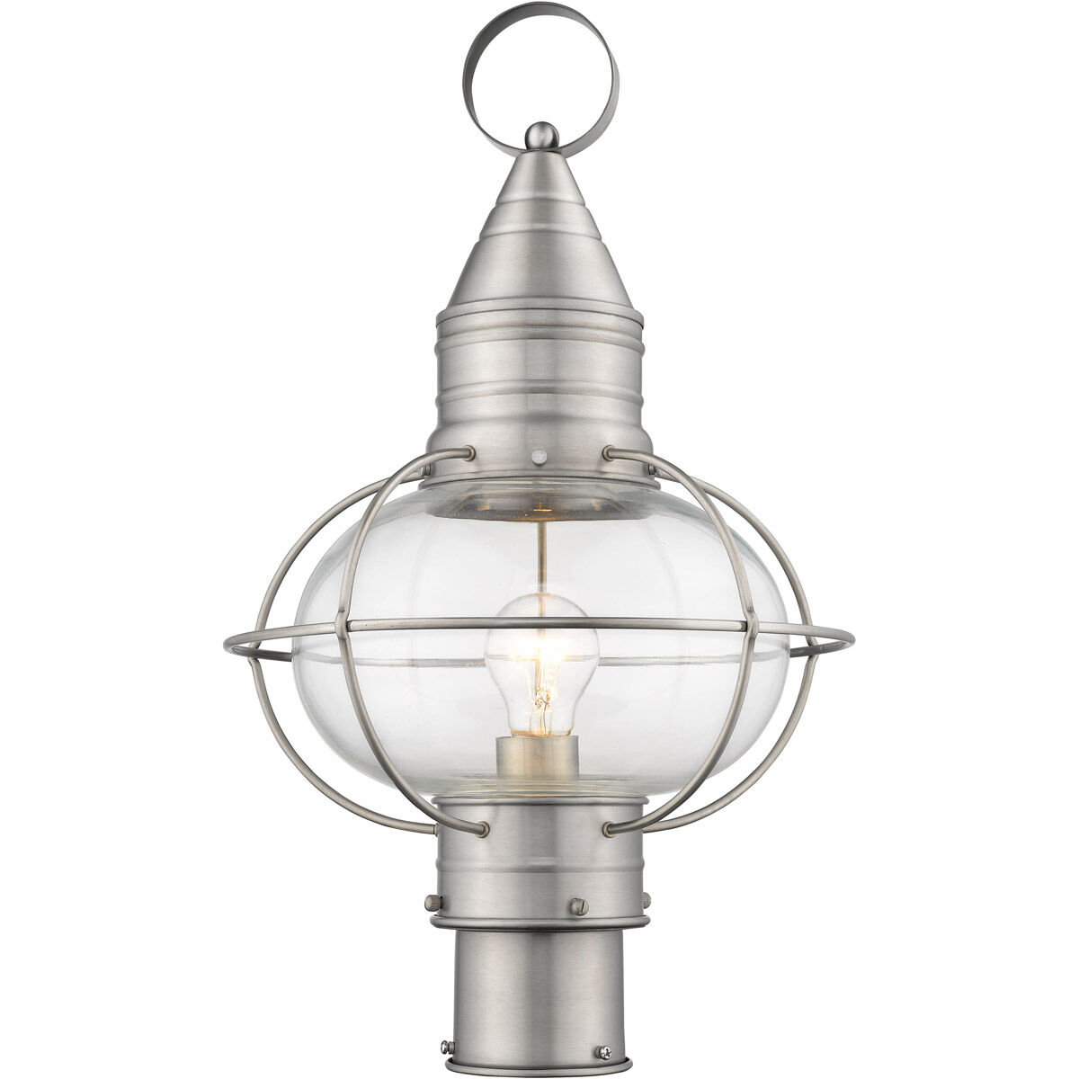 Newburyport 1 Light 20 inch Brushed Nickel Outdoor Post Top Lantern