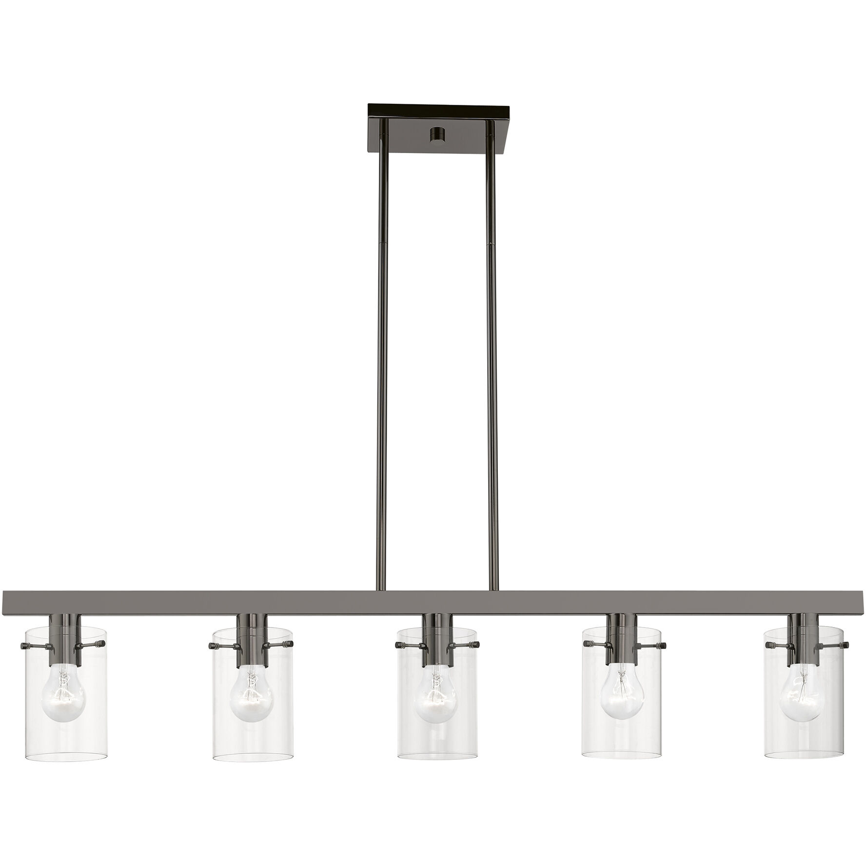 Munich 5 Light 42 inch Black Chrome Linear Chandelier Ceiling Light