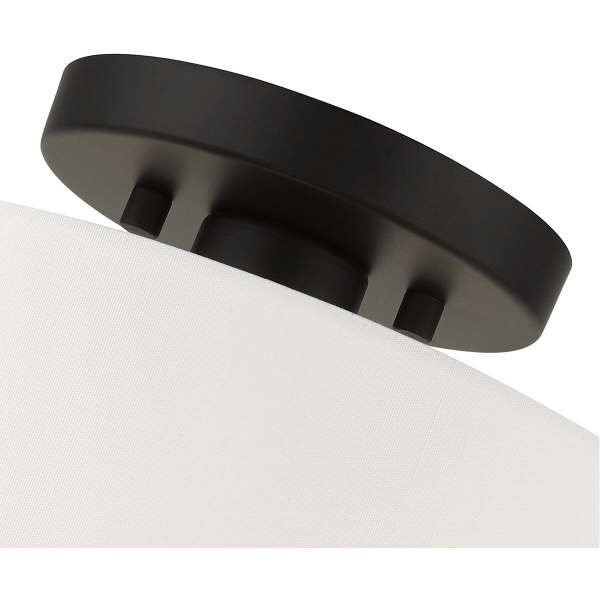 Meridian 1 Light 10 inch Black Semi Flush Ceiling Light