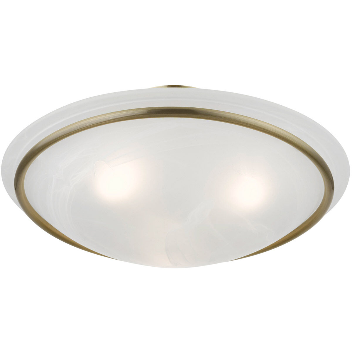 Newburgh 3 Light 16 inch Antique Brass Semi-Flush Ceiling Light