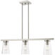 Cityview 3 Light 30 inch Brushed Nickel Linear Chandelier Ceiling Light