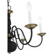 Williamsburg 6 Light 24 inch Black with Antique Brass Accents Chandelier Ceiling Light