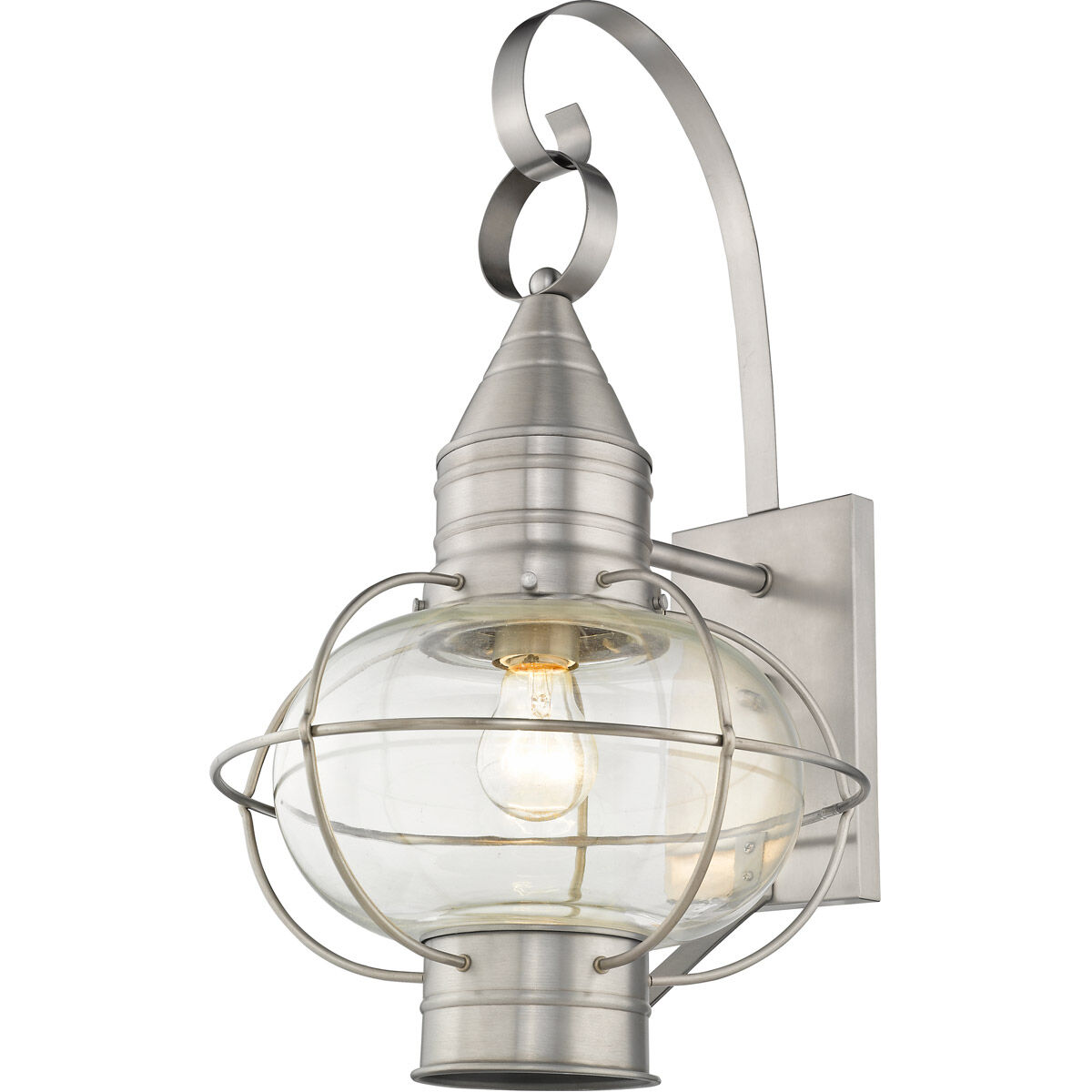 Newburyport 1 Light 21 inch Brushed Nickel Outdoor Wall Lantern