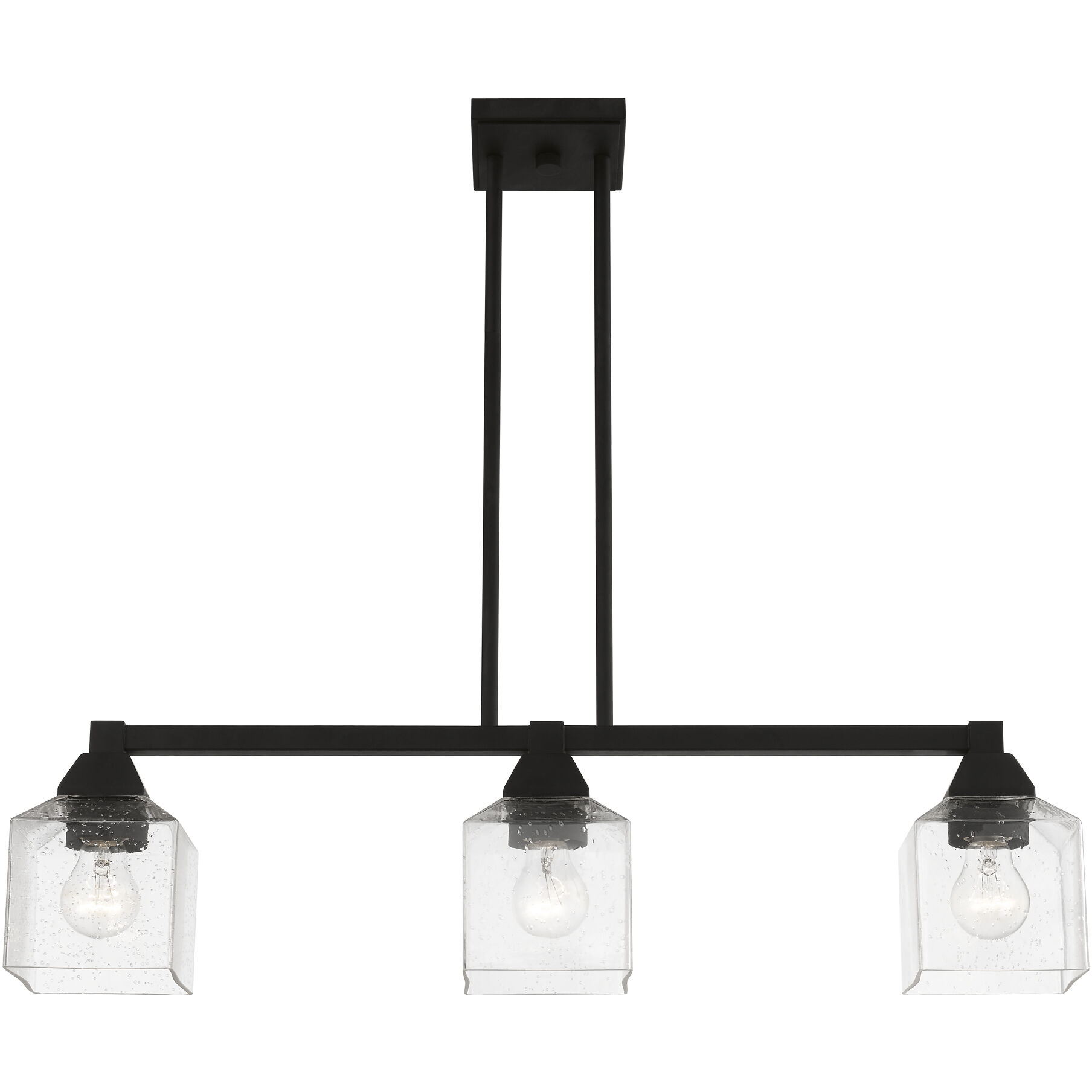 Aragon 3 Light 30 inch Black Linear Chandelier Ceiling Light