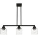 Aragon 3 Light 30 inch Black Linear Chandelier Ceiling Light