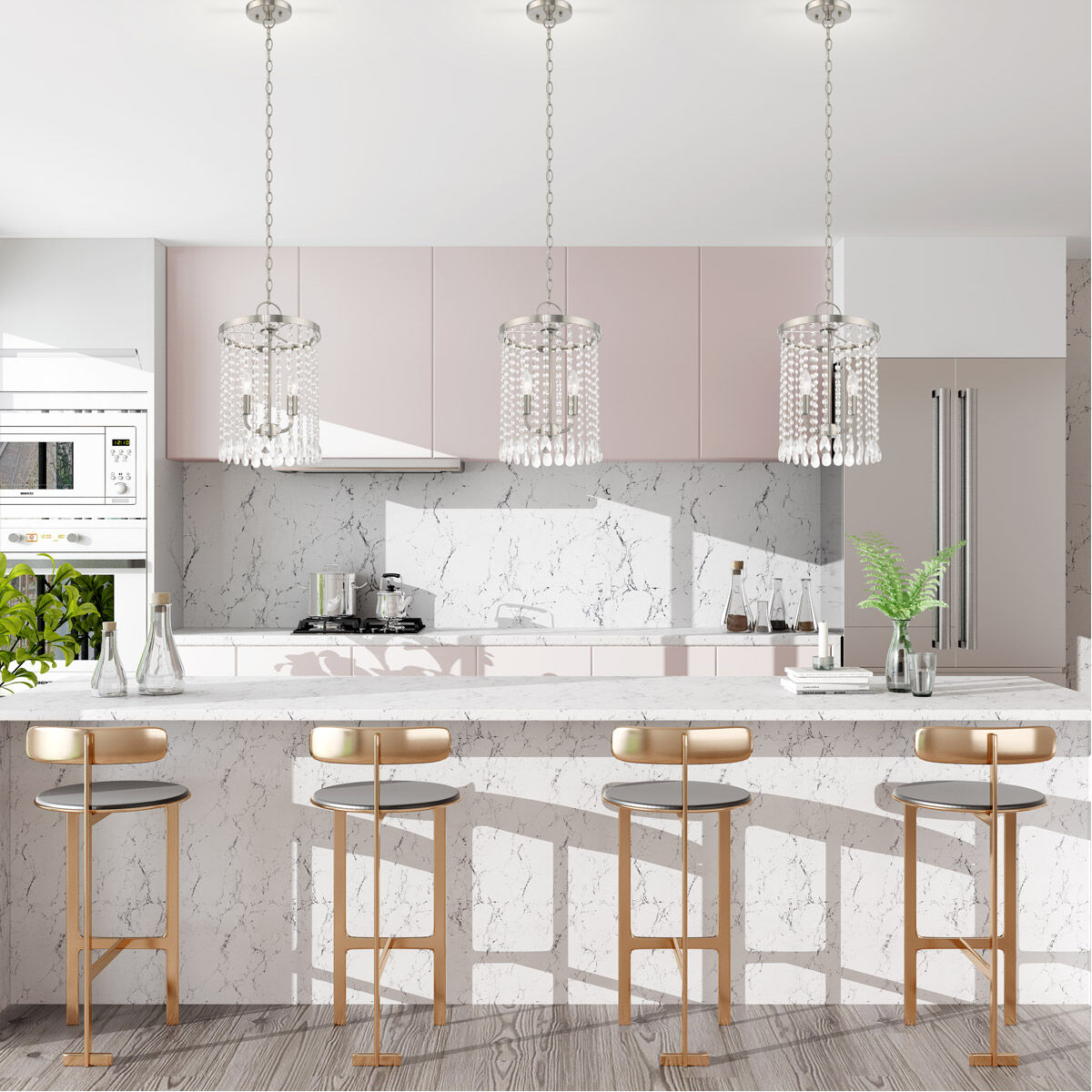 Elizabeth 2 Light 11 inch Brushed Nickel Mini Pendant Ceiling Light