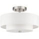 Claremont 2 Light 13 inch Brushed Nickel Semi-Flush Mount Ceiling Light