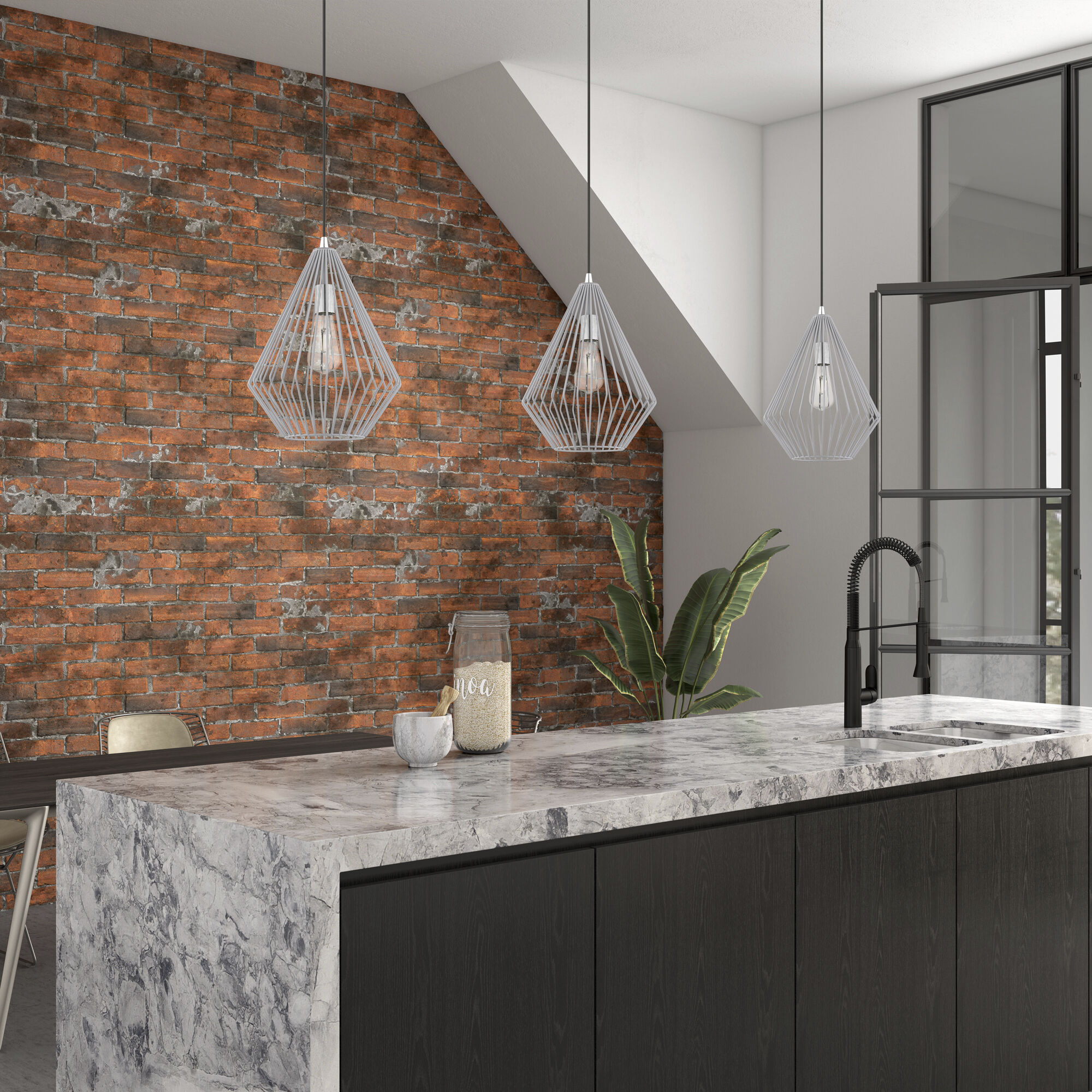 Linz 1 Light 11.5 inch Nordic Gray with Polished Chrome Accents Pendant Ceiling Light