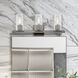 Clarion 3 Light 22.5 inch Black Chrome Vanity Sconce Wall Light