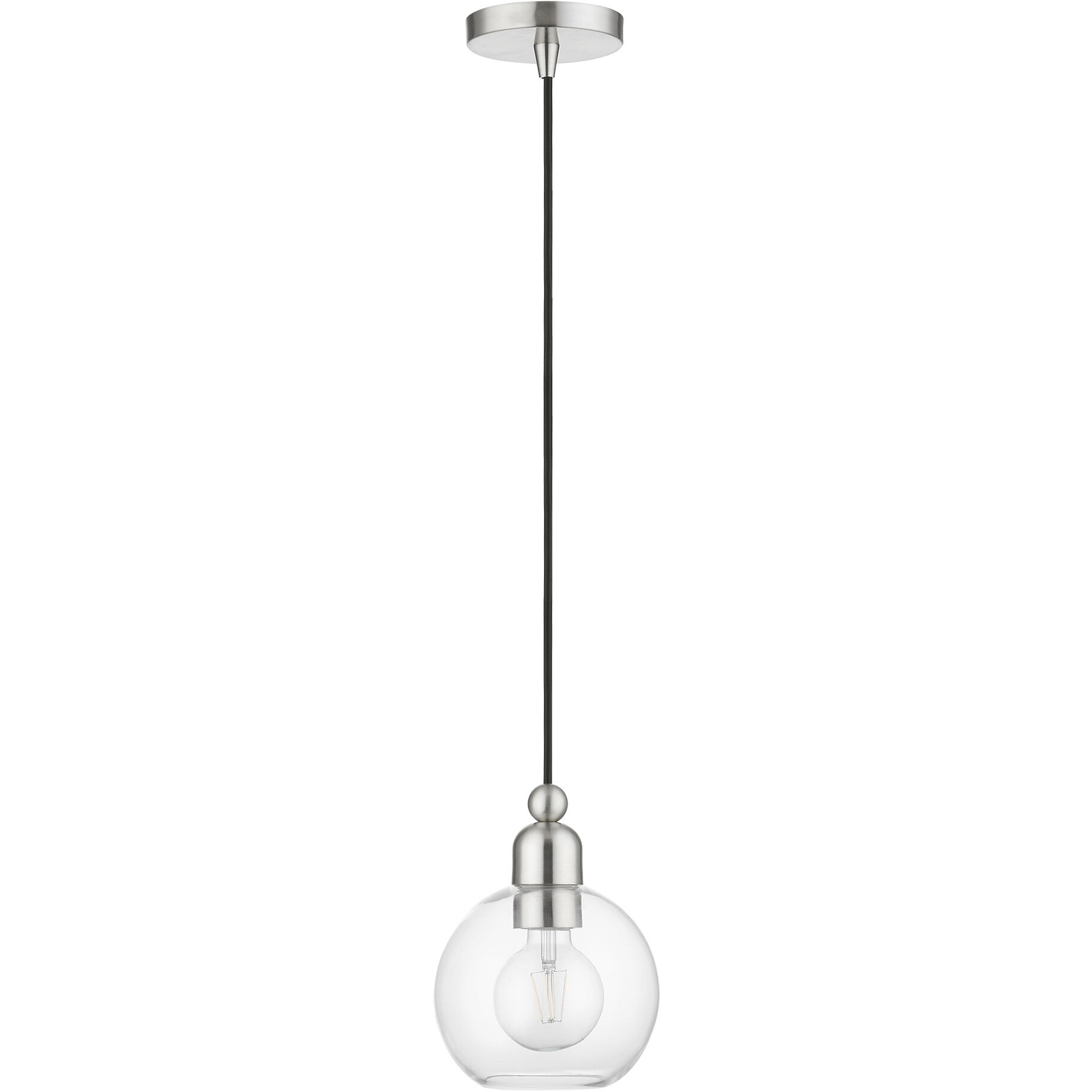 Downtown 1 Light 6.5 inch Brushed Nickel Mini Pendant Ceiling Light, Sphere
