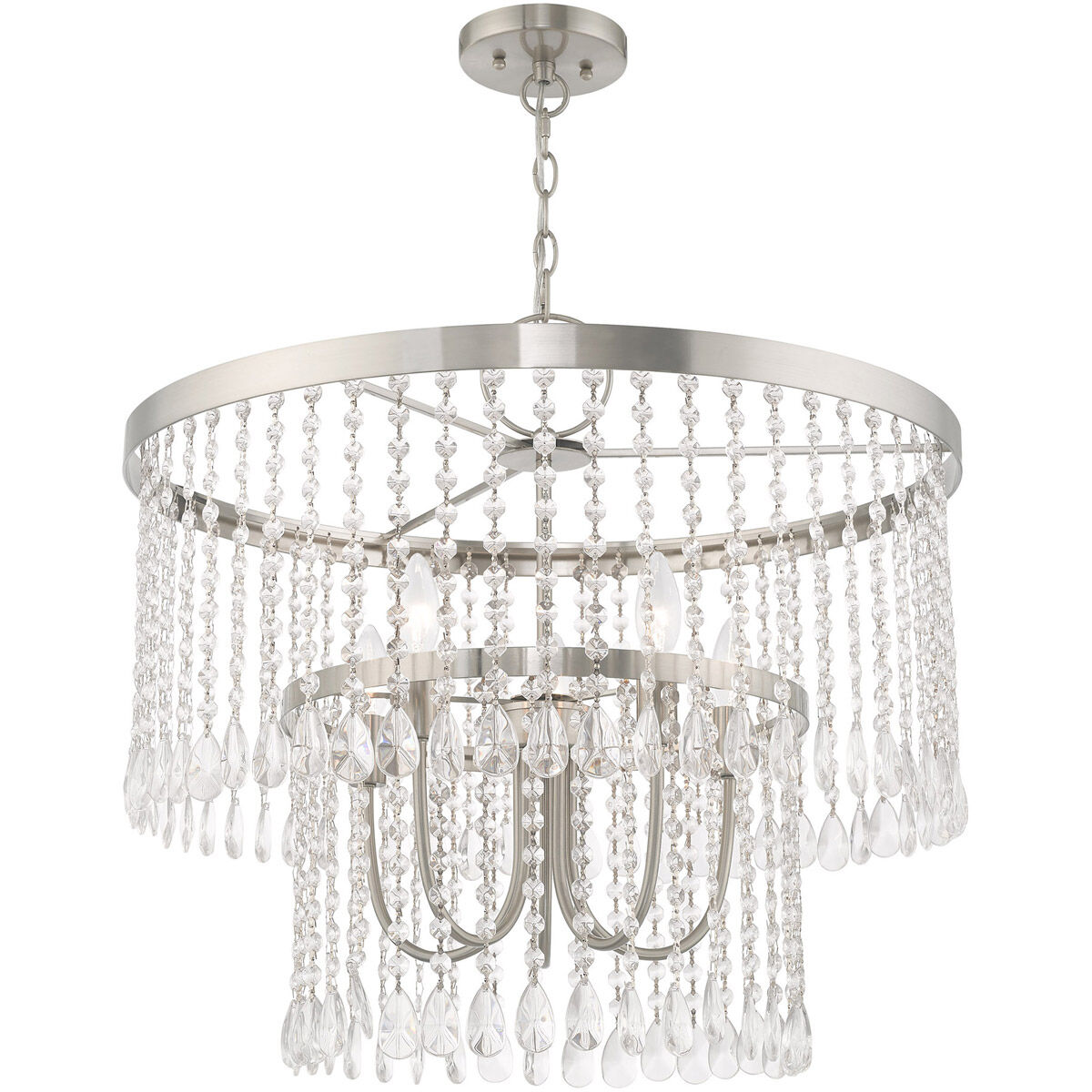 Elizabeth 5 Light 24 inch Brushed Nickel Pendant Chandelier Ceiling Light