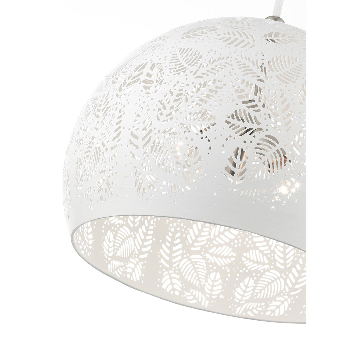 Chantily 3 Light 19.75 inch White with Brushed Nickel Accents Pendant Ceiling Light