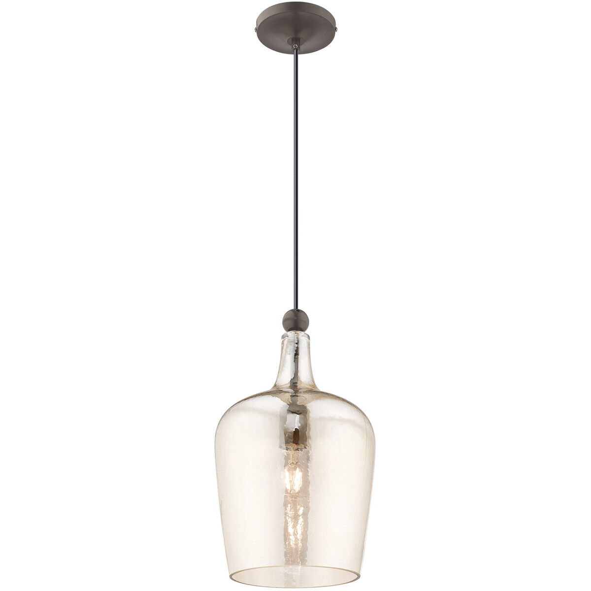 Art Glass 1 Light 9 inch English Bronze Mini Pendant Ceiling Light