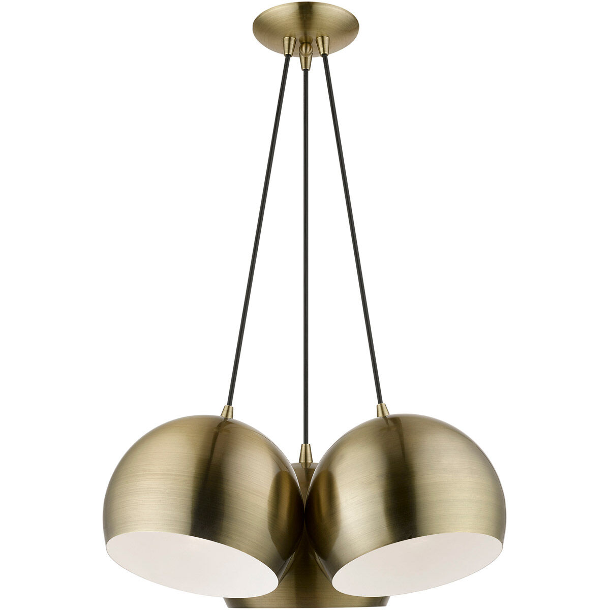 Piedmont 3 Light 22 inch Antique Brass Multi Pendant Ceiling Light