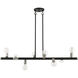 Bannister 8 Light 42 inch Black with Brushed Nickel Accents Linear Chandelier Ceiling Light, Large