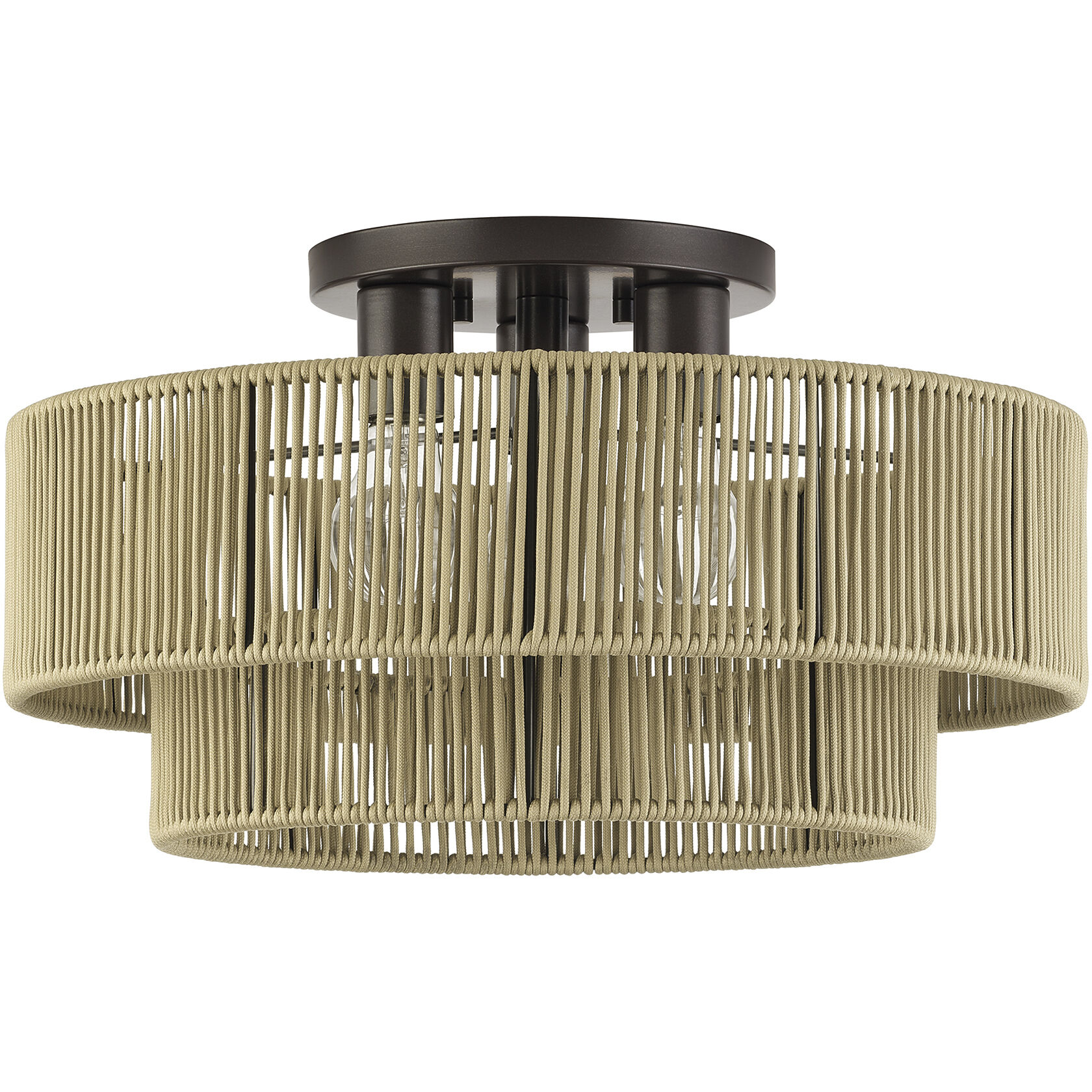 Acordia 3 Light 18 inch English Bronze Semi Flush Mount Ceiling Light, Large