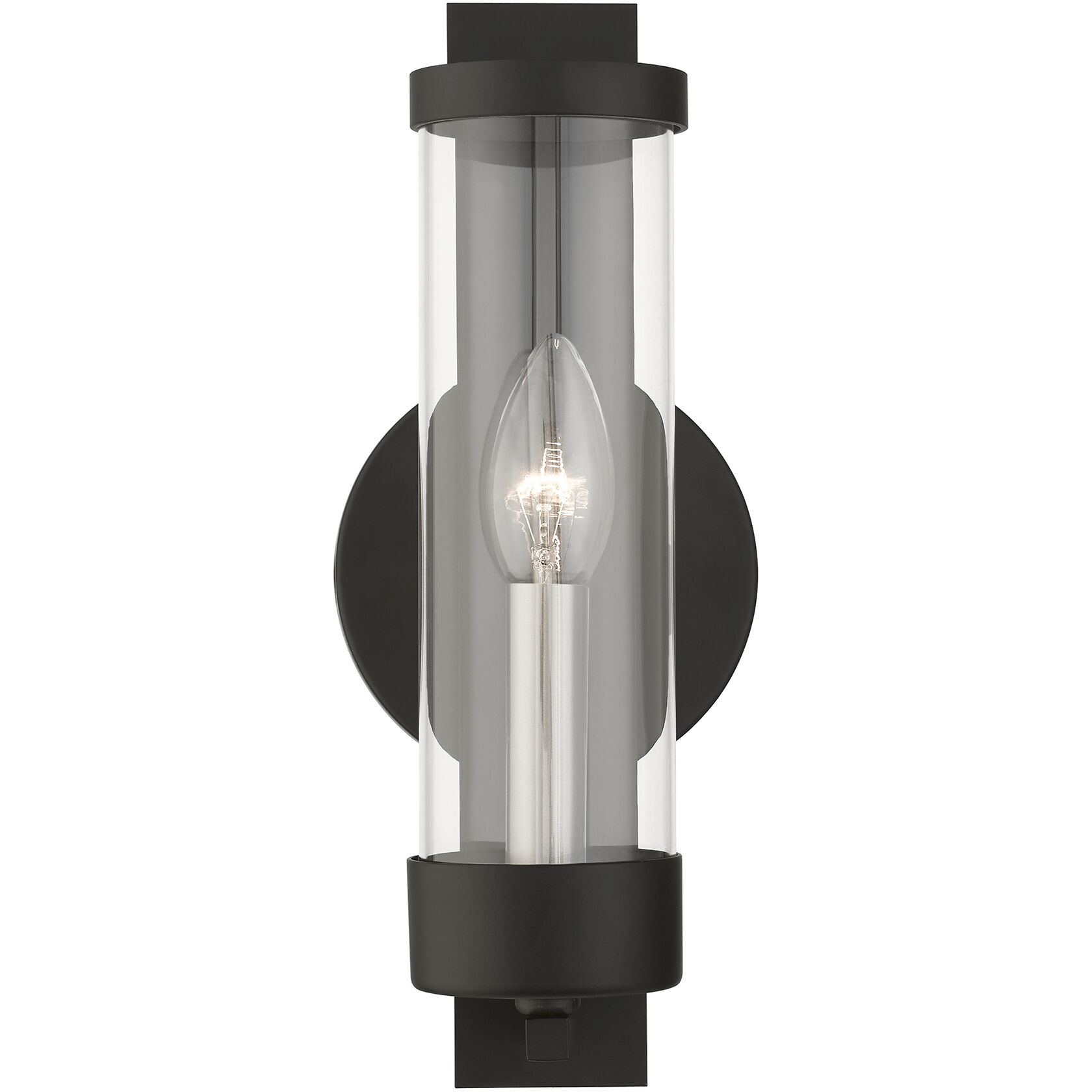Castleton 1 Light 5 inch Black with Brushed Nickel Candle Single Sconce Wall Light, Single