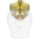 Willow 1 Light 5.75 inch Satin Brass Flush Mount Ceiling Light