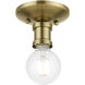 Lansdale 1 Light 5 inch Antique Brass Single Flush Mount Ceiling Light, Single