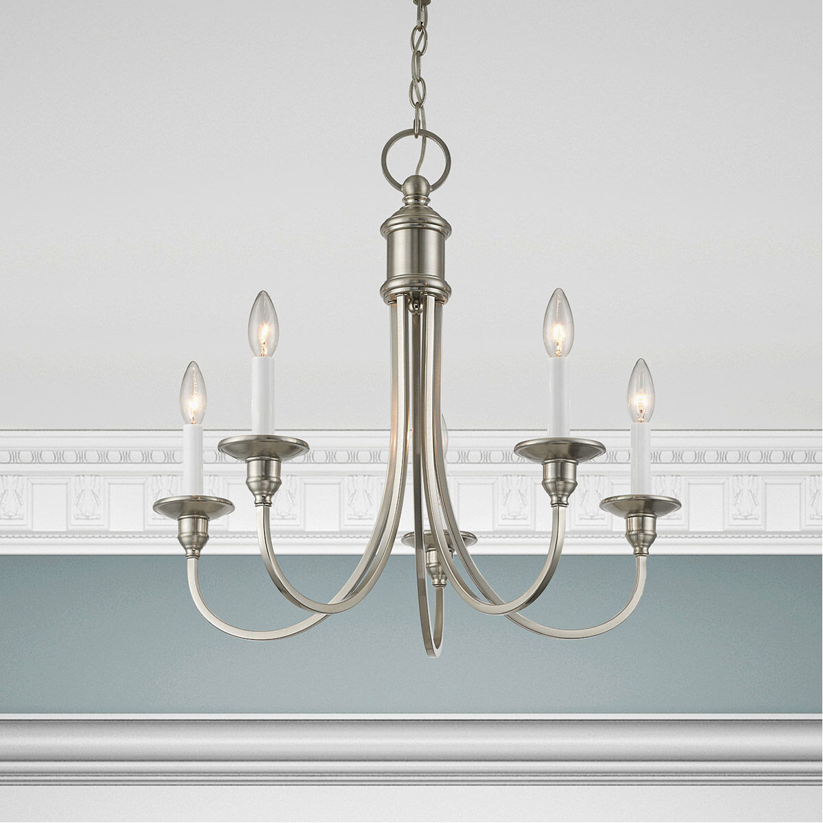 Cranford 5 Light 24 inch Brushed Nickel Chandelier Ceiling Light