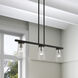 Cityview 3 Light 30 inch Black with Brushed Nickel Accents Linear Chandelier Ceiling Light