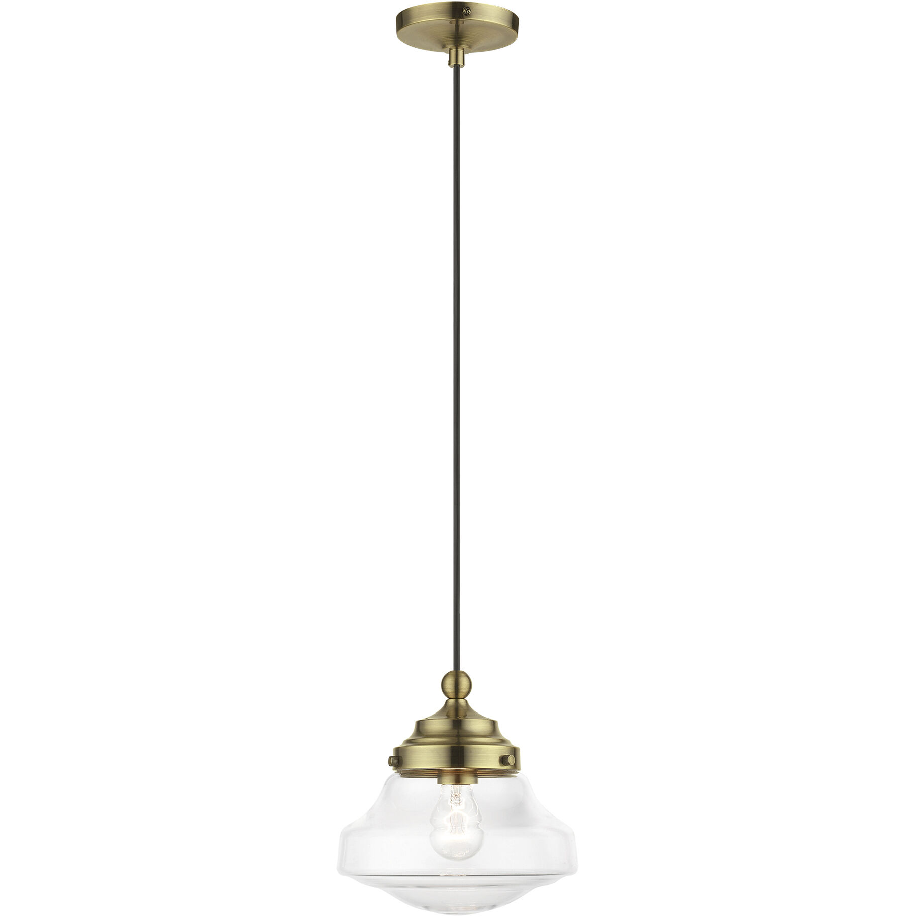 Avondale 1 Light 9 inch Antique Brass Mini Pendant Ceiling Light