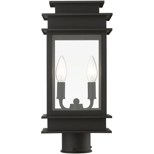 Princeton 2 Light 17 inch Black with Polished Chrome Outdoor Post Top Lantern, Medium