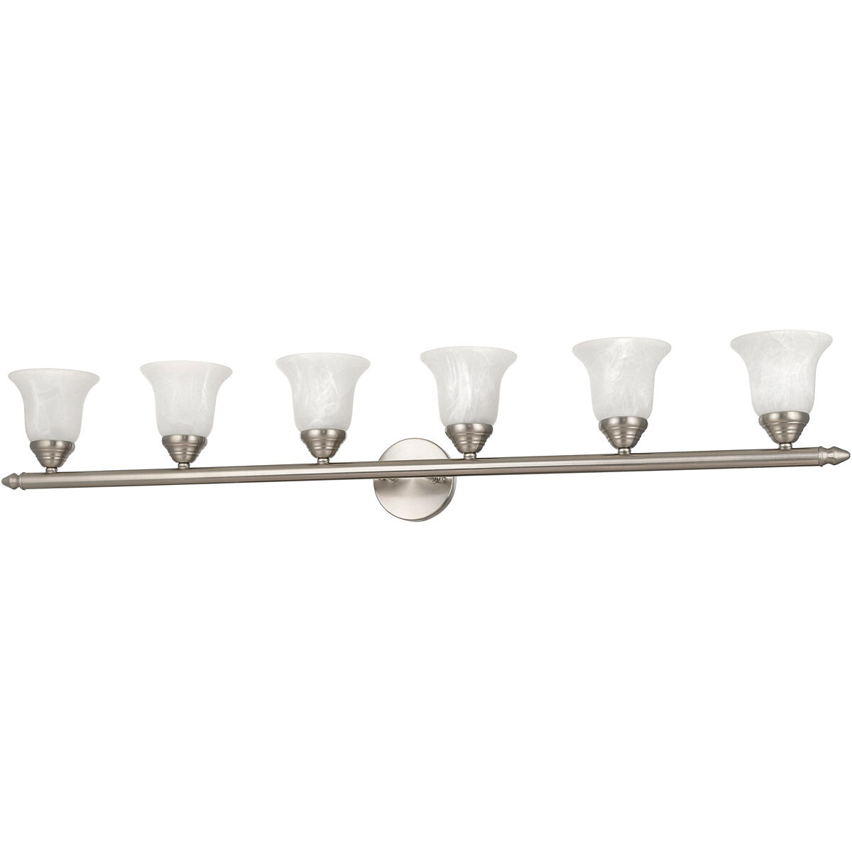 Neptune 6 Light 48 inch Brushed Nickel Bath Vanity Wall Light