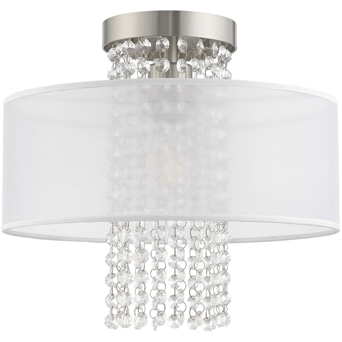 Bella Vista 1 Light 13 inch Brushed Nickel Semi-Flush Mount Ceiling Light