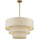 Bellingham 5 Light 28 inch Antique Gold Leaf Pendant Chandelier Ceiling Light, Medium