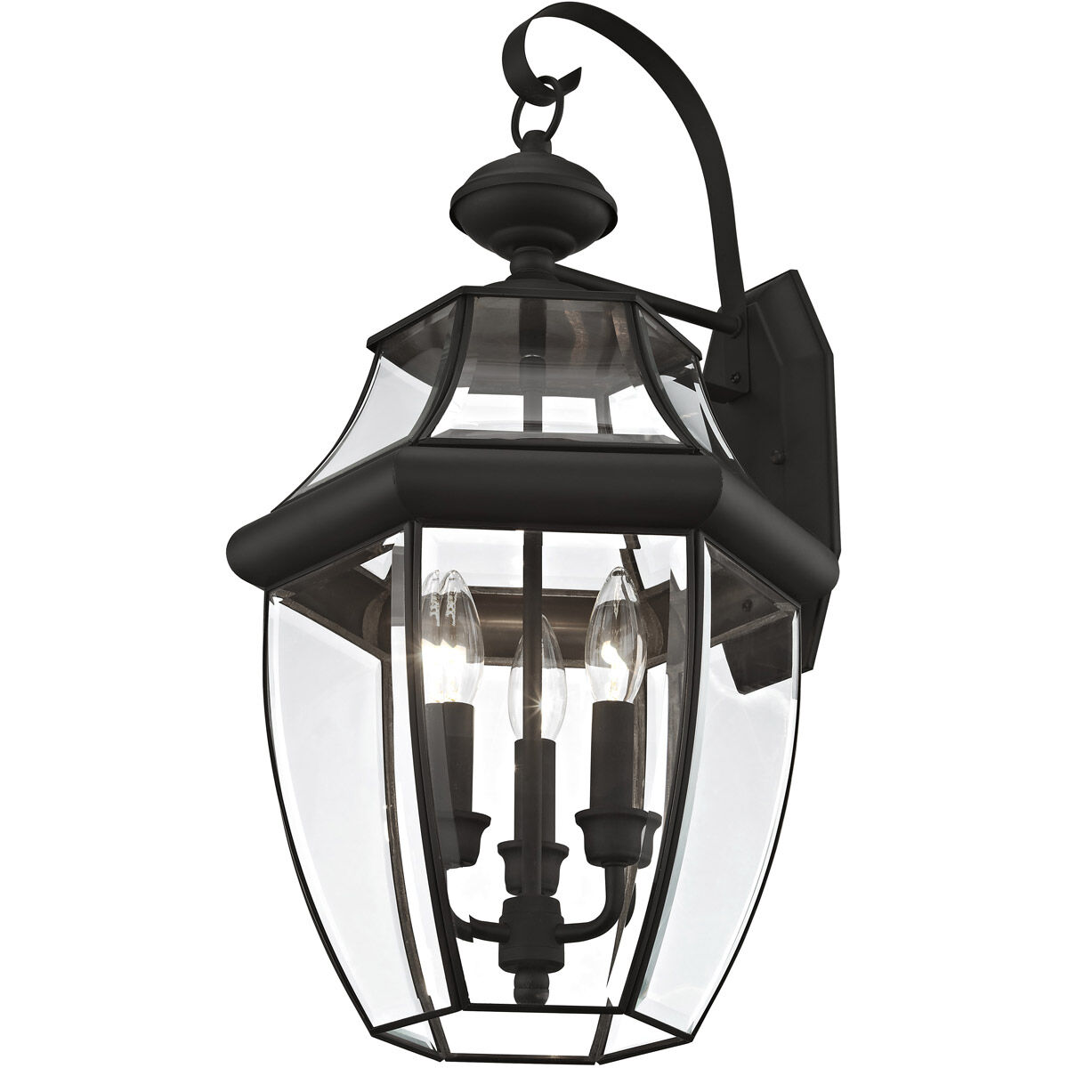 Monterey 3 Light 23 inch Black Outdoor Wall Lantern