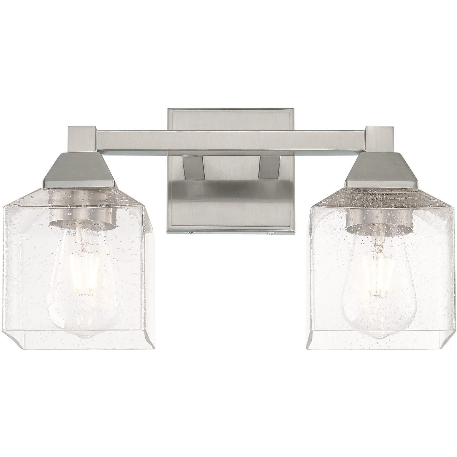 Aragon 2 Light 15 inch Brushed Nickel Bath Vanity Wall Light