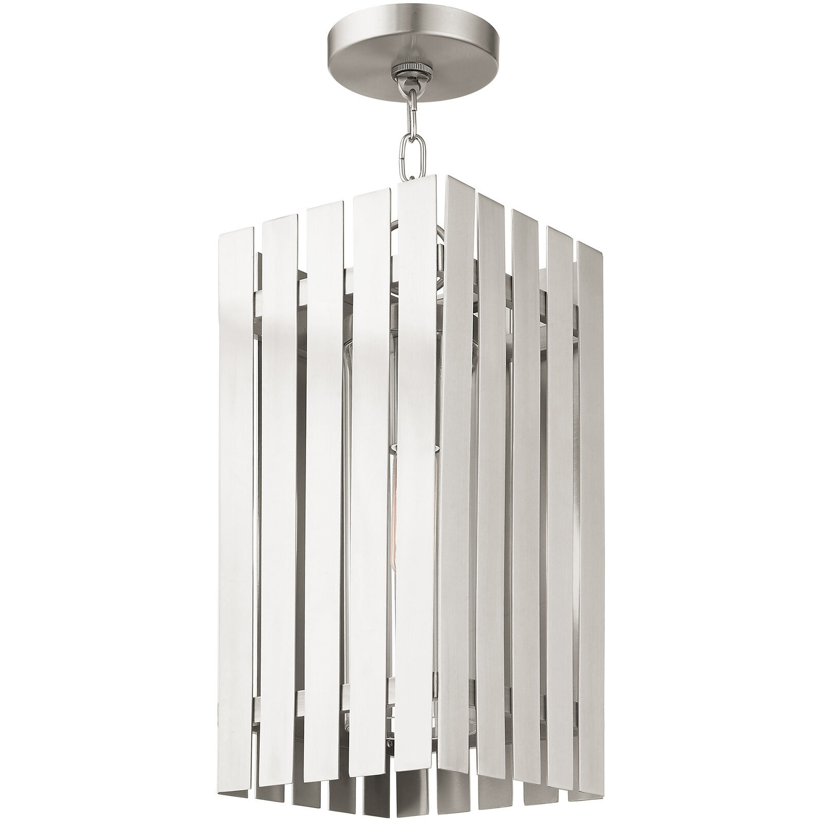 Greenwich 1 Light 8 inch Brushed Nickel Outdoor Pendant Lantern
